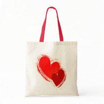 Two hearts in love canvas bags