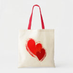 Two hearts in love canvas bags