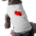 Two hearts in love dog tee shirt