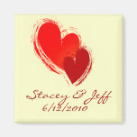 Two hearts in love fridge magnet