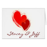 Two hearts in love greeting card