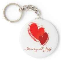 Two hearts in love key chain