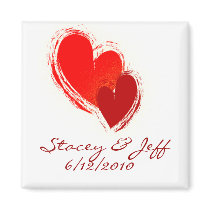 Two hearts in love magnet