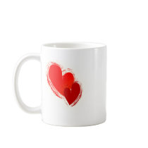 Two hearts in love mugs