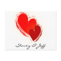 Two hearts in love postcard