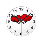 Two hearts in love round wall clock