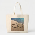 Two Hearts In The Sand Canvas Bag