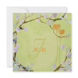Two Hearts Lime Green Monogram Formal Wedding Invitation