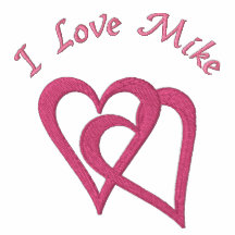 Two Hearts Love Valentine Pink Embroidered Design Polo
