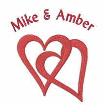 Two Hearts Love Valentine Red Design Embroidery Embroidered Polo Shirt