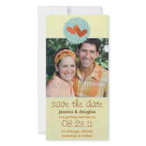 Two Hearts Save the Date Photo Cards