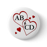 Two Hearts Template Pin Back Button