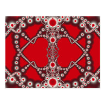 Two Hearts Valentine Fractals Post Cards