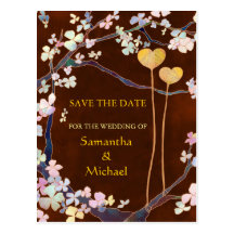 Two Hearts Wedding Save the Date Postcards