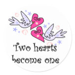 Two Hearts Wedding Tshirts and Gifts Sticker