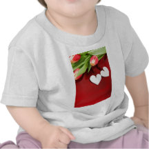 Two Hearts with Tulips Tshirts