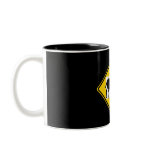 TWO HORSES CROSSING ROAD SIGN COFFEE MUGS