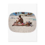 Two Hot Japanese Sexy Girls Sunbathing not Nude postcards