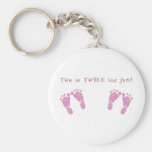 Two is twice the fun - twin girls key chains