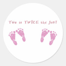 Two is twice the fun - twin girls sticker