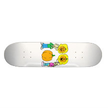 two kids arguing jack o lantern skate deck