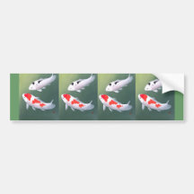 Two Koi, Japanese Woodblock Print Bumper Sticker