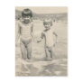 Two little girls holding hands sisters post cards