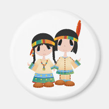 Two Little Indians Fridge Magnet