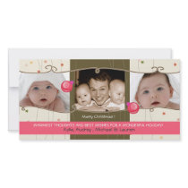 Two Little ornaments - holiday photocard Customized Photo Card