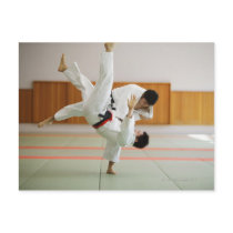Two Men Competing in a Judo Match 3 Post Cards