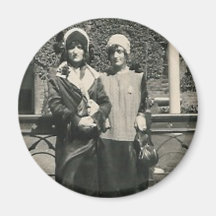 Two men in drag out on the town magnet