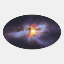 Two Merging Black Holes in Galaxy NGC 6240 Oval Sticker