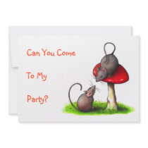 Two Mice and a Toadstool: Colour Pencil Drawing