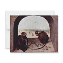 Two Monkeys By Bruegel D. Ä. Pieter (Best Quality) Personalized Invitations