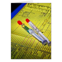 Two Needles on Medical Chart Greeting Card
