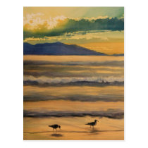 "Two of a Kind" Birds on the Beach Watercolor postcards