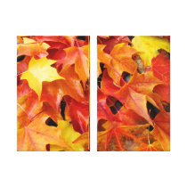 Two Panel Canvas Photography Autumn Leaves