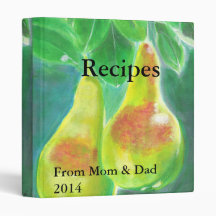 Two Pears Hanging from Tree Picture Recipe Binder