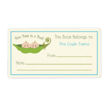 Two Peas In A Pod  |  Bookplate Personalized Shipping Labels