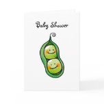 Two peas in a pod, twins baby shower greeting card