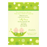 Two Peas In A Pod Twins Baby Shower Invitations