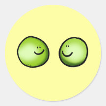 Two peas round stickers