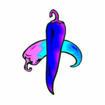 Two peppers blue purple cut out
