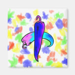 Two peppers blue purple magnets
