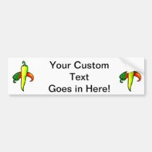 Two peppers one yellow one red graphic bumper stickers