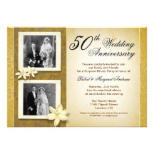 two photos wedding anniversary invitations