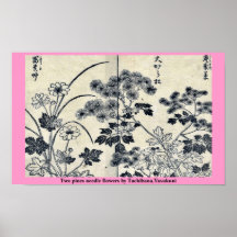 Two pines needle flowers by Tachibana,Yasukuni Print