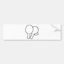 two ping-pong paddles icon bumper stickers