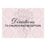two pink and cream elegant damask business card template