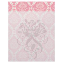 two pink and cream elegant damask customized letterhead